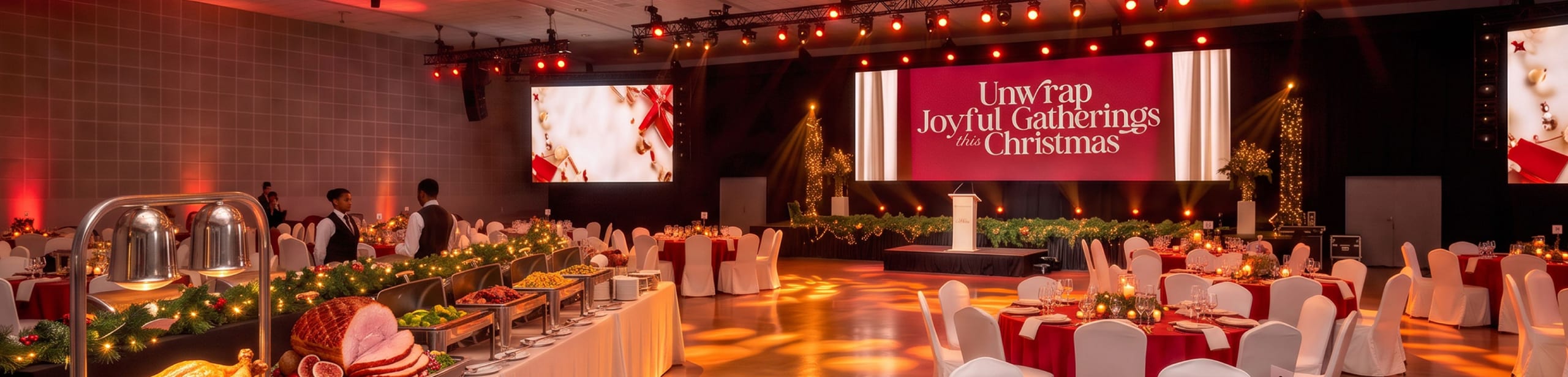 Elegant D'Marquee event space decorated for a festive celebration