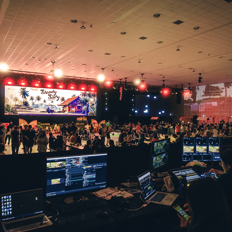 Immersive AV technology setup at D'Marquee venue